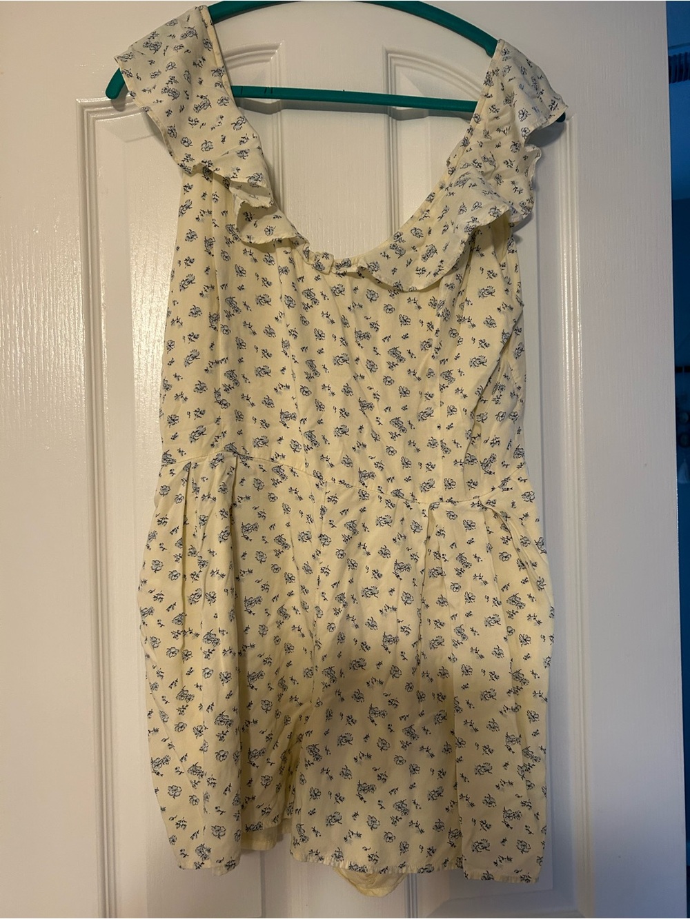 Abercrombie & Fitch Yellow Floral Ruffle Romper